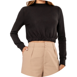 06 cropped feminino tricot preto
