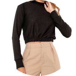 07 cropped feminino tricot preto