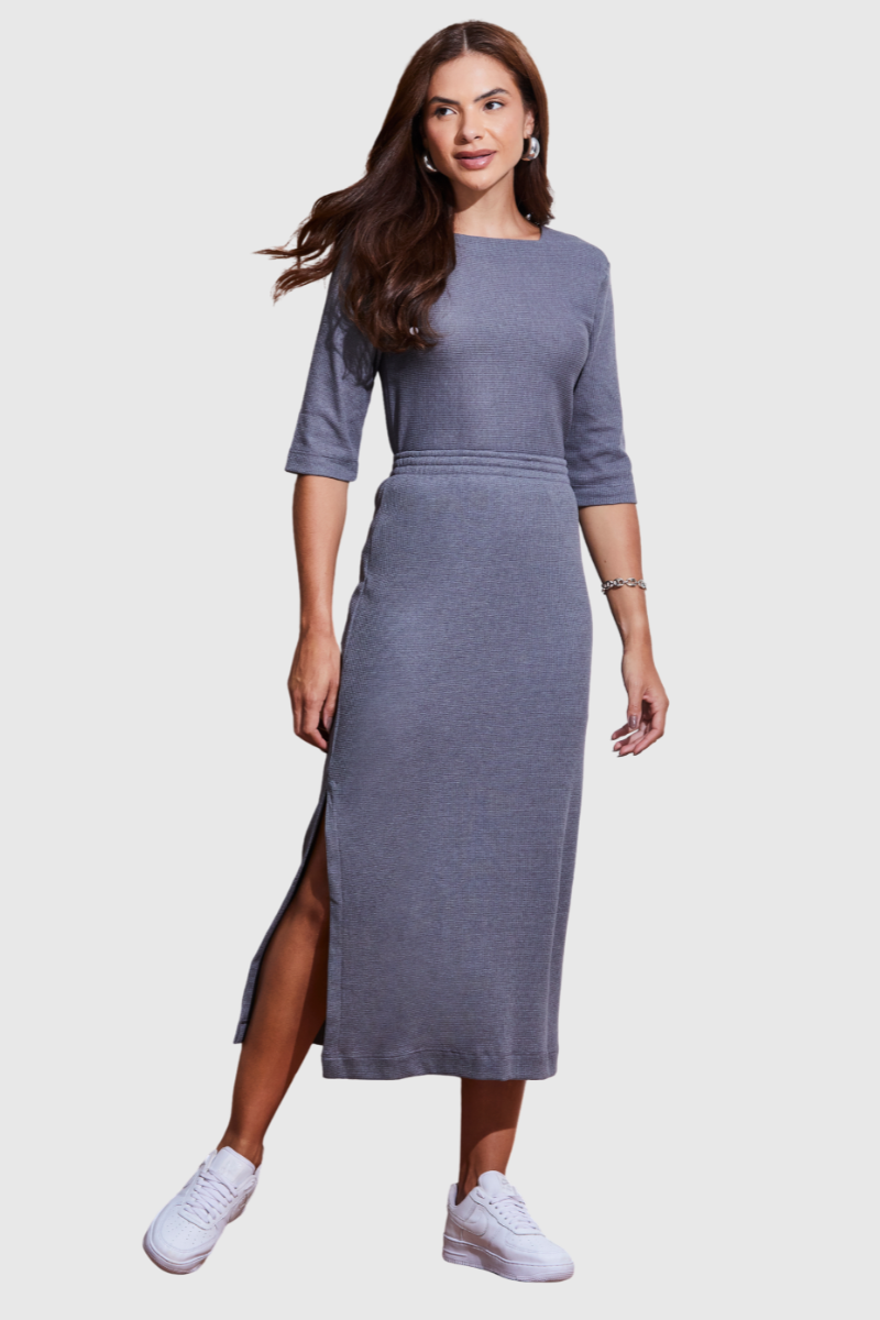 05 saia feminina midi cinza escuro