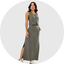 09 colete feminino com botao alfaiataria verde militar