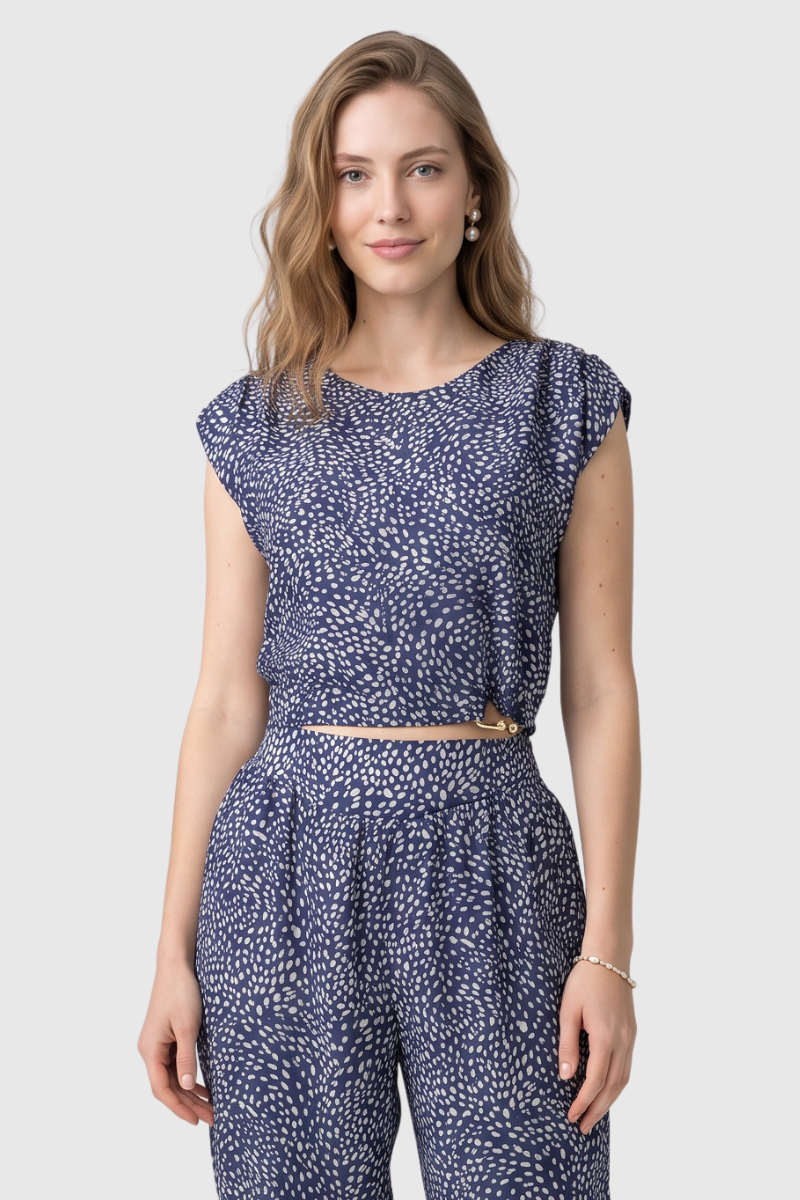 06 blusa feminina passante dourado poa preto
