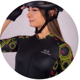 camisa ciclismo feminina geometric detal2