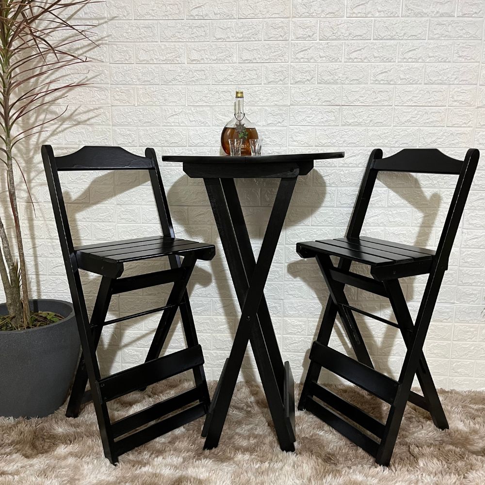 03 conjunto bistro dobravel com 2 banquetas parana