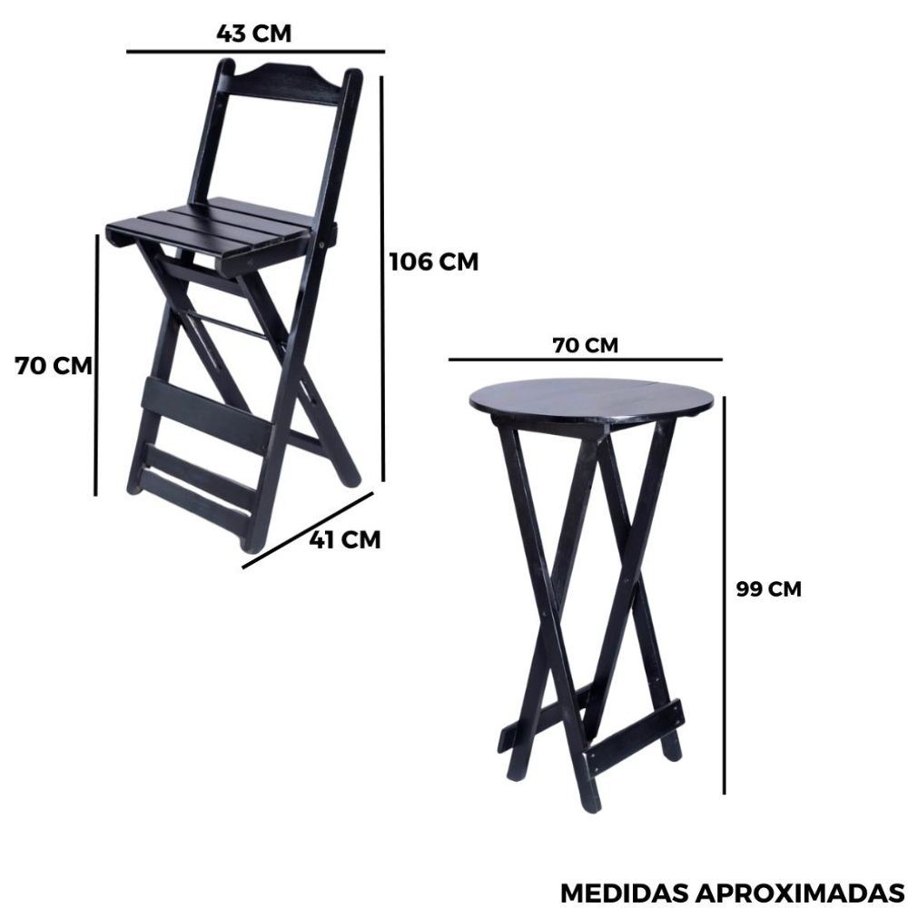 medidas conjunto bistro dobravel preto
