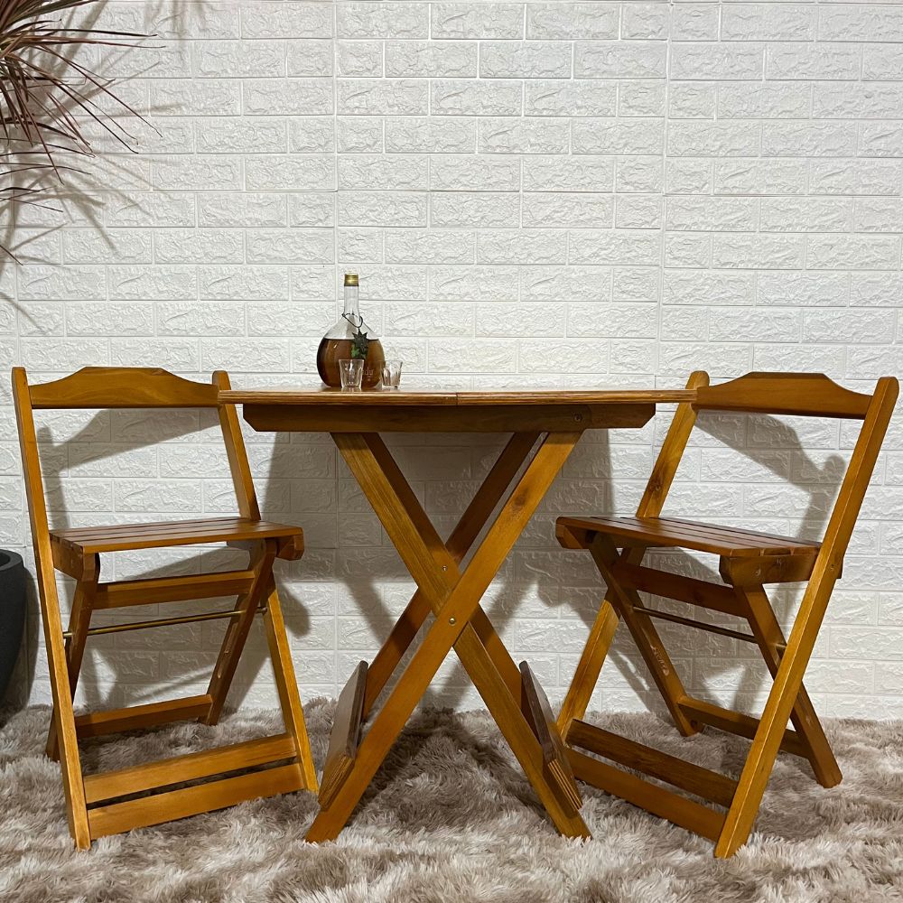 conjunto dobravel 70x70 com 2 cadeiras mel 6