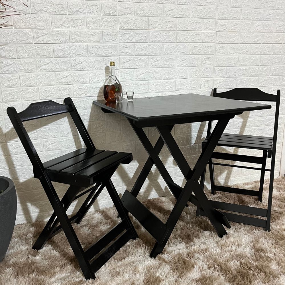 conjunto dobravel 70x70 com 2 cadeiras preto 4