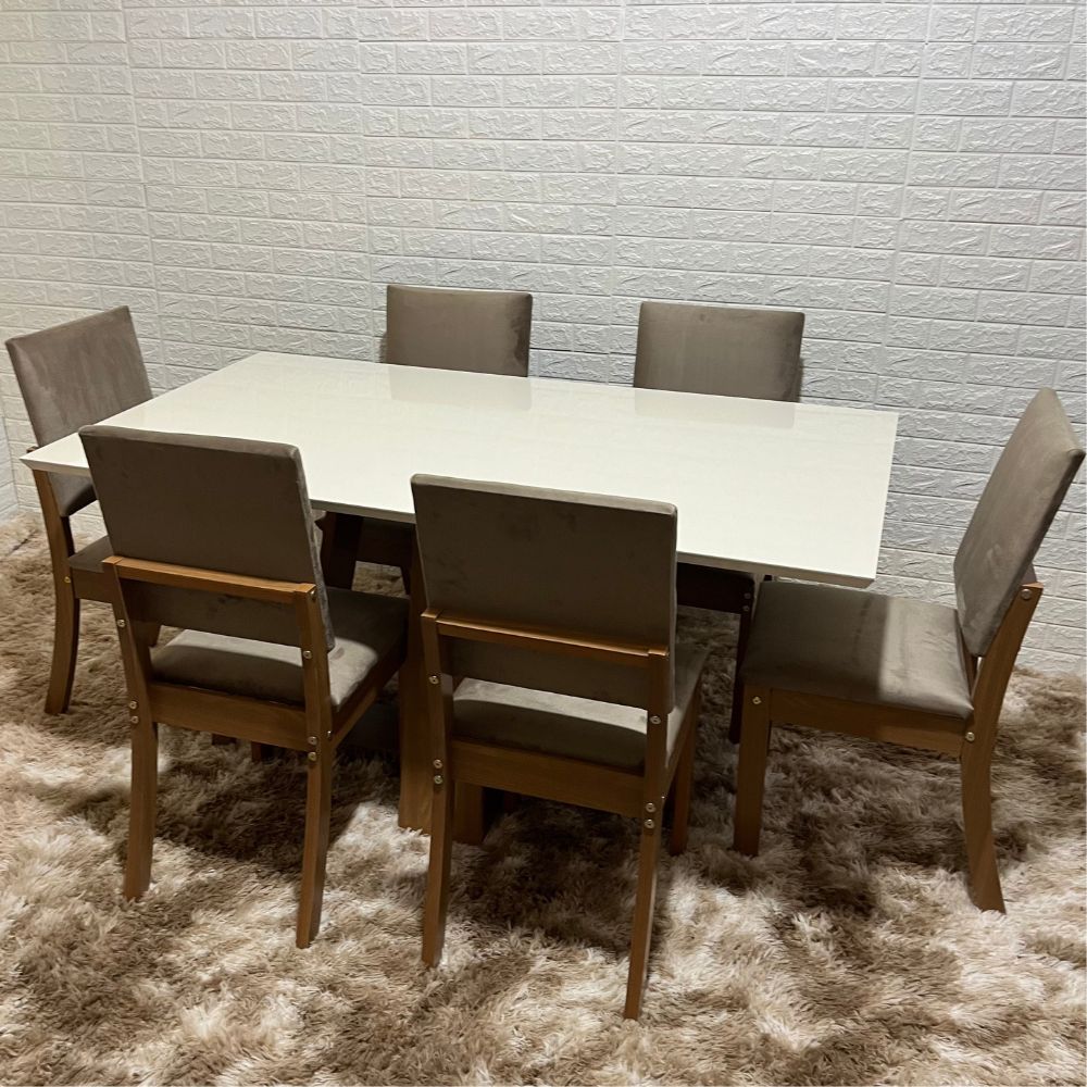 conjunto 160x90 heinn com 6 cadeiras marrom escuro 2