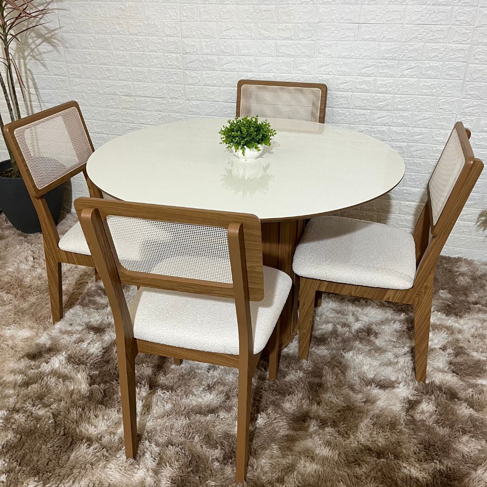conjunto mesa redonda maior com 4 cadeiras telinha 3