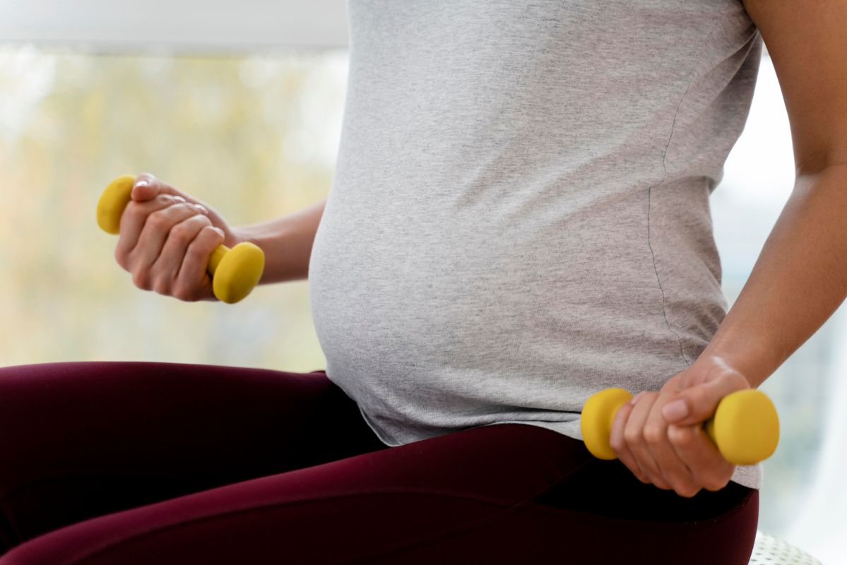 praticando musculação na gravidez