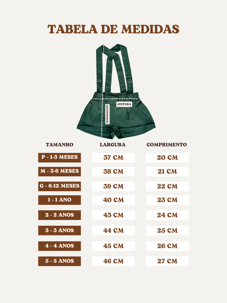 05 shorts suspensorio em linho unissex bege