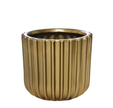 vaso ceramica dorado