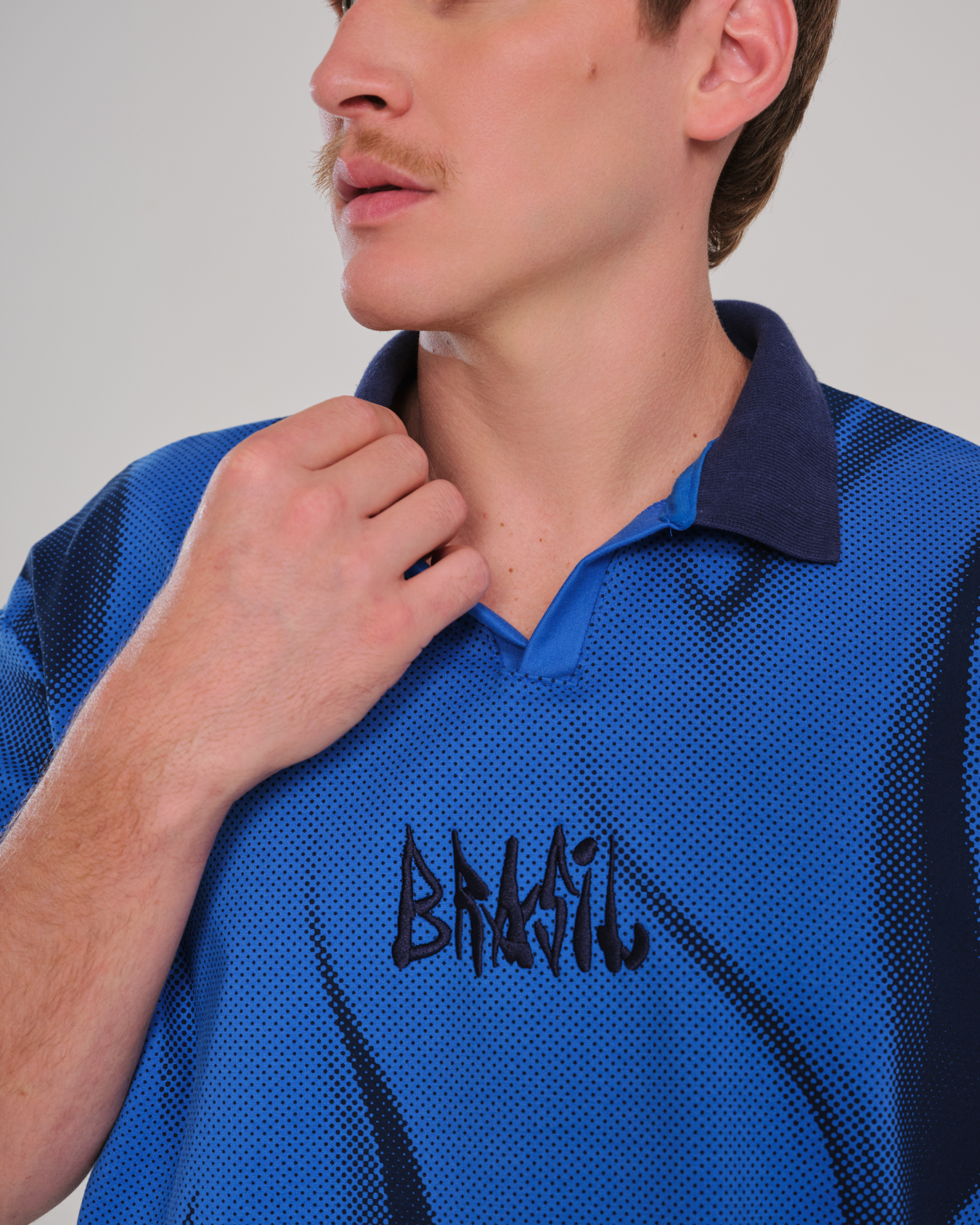 Yellow Oversized Hexa Polo full view of the Brazilcore fit