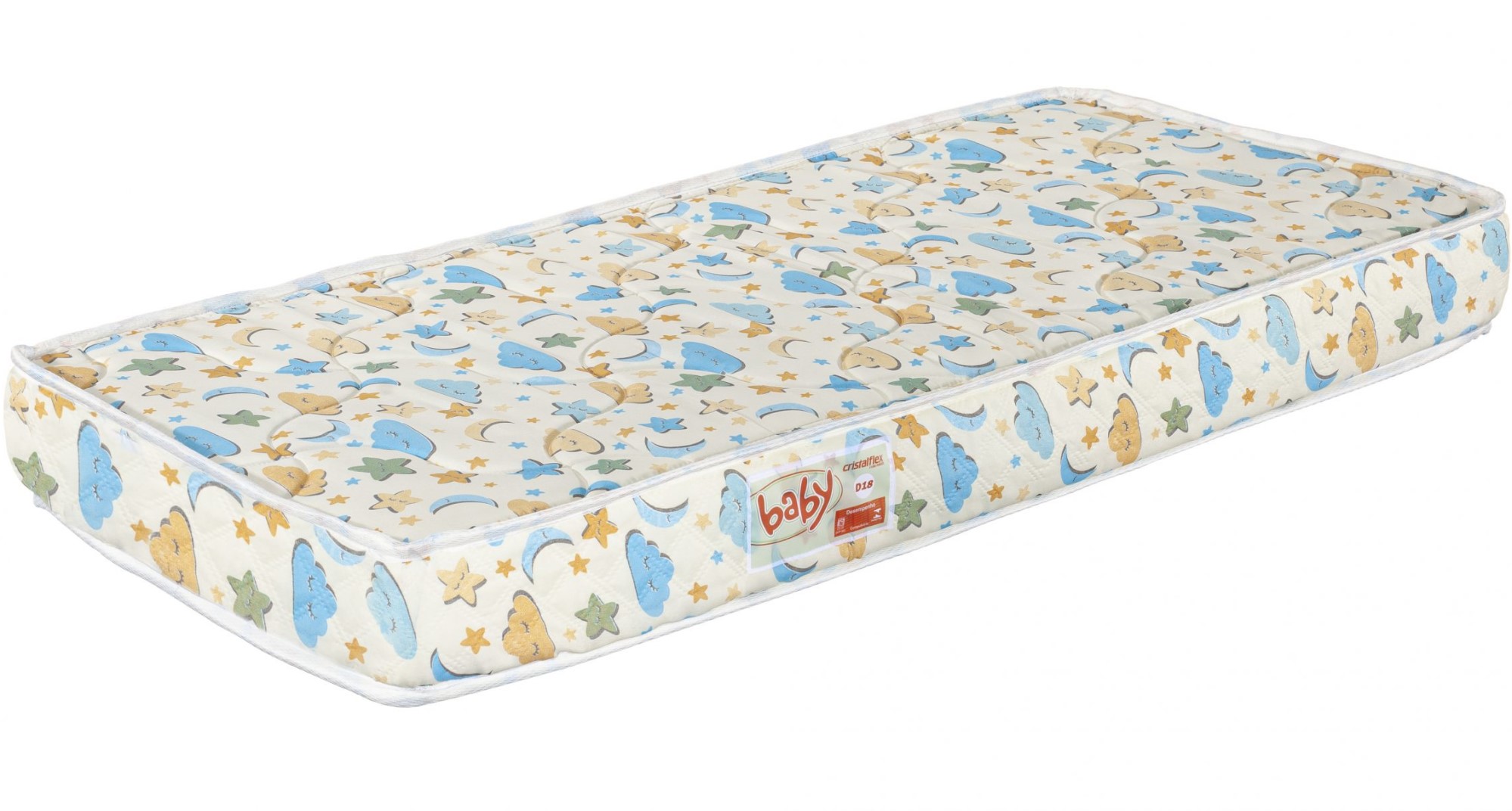 colchao para berco d18 150x70x12 baby liso cristalflex