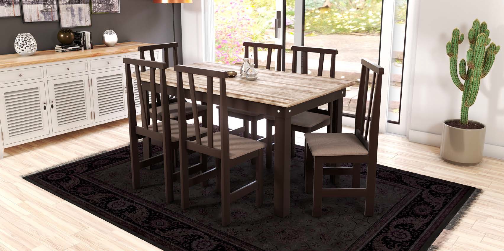 conjunto de mesa pop com 6 cadeiras veneza moveis cris
