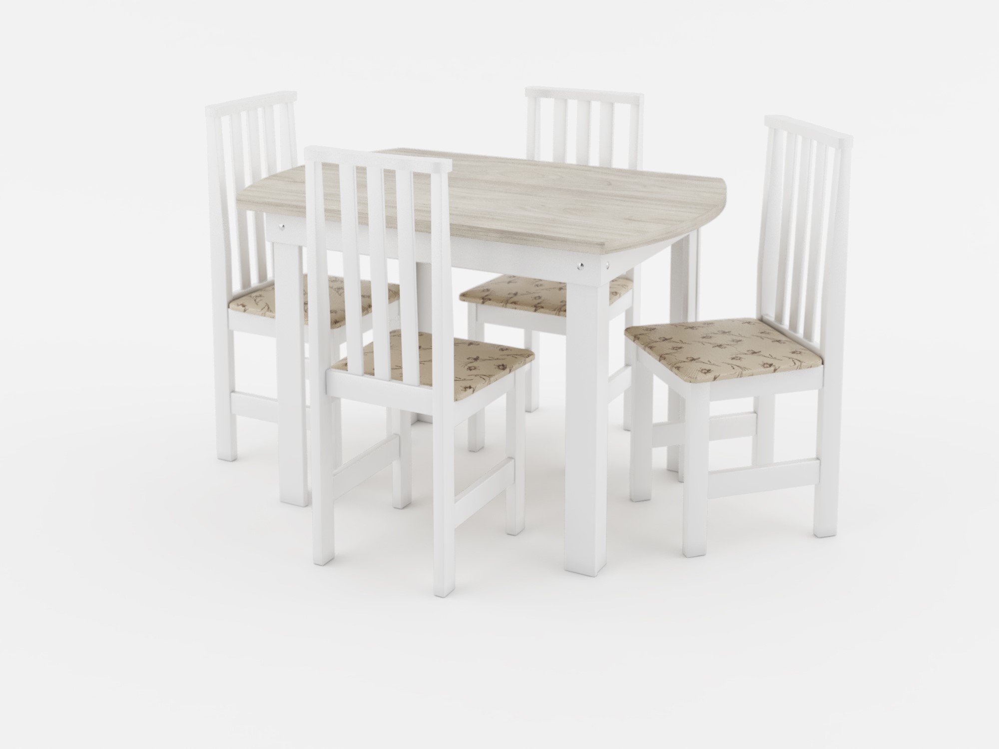 conjunto de mesa pop com 4 cadeiras veneza moveis cris branco cabernet