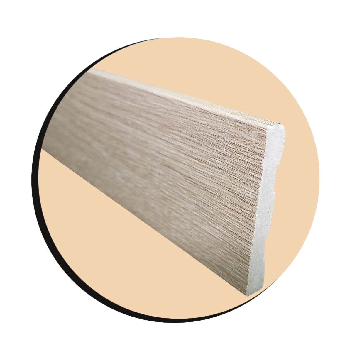 rodap&eacute; poliestireno carvalho areia alto relevo liso