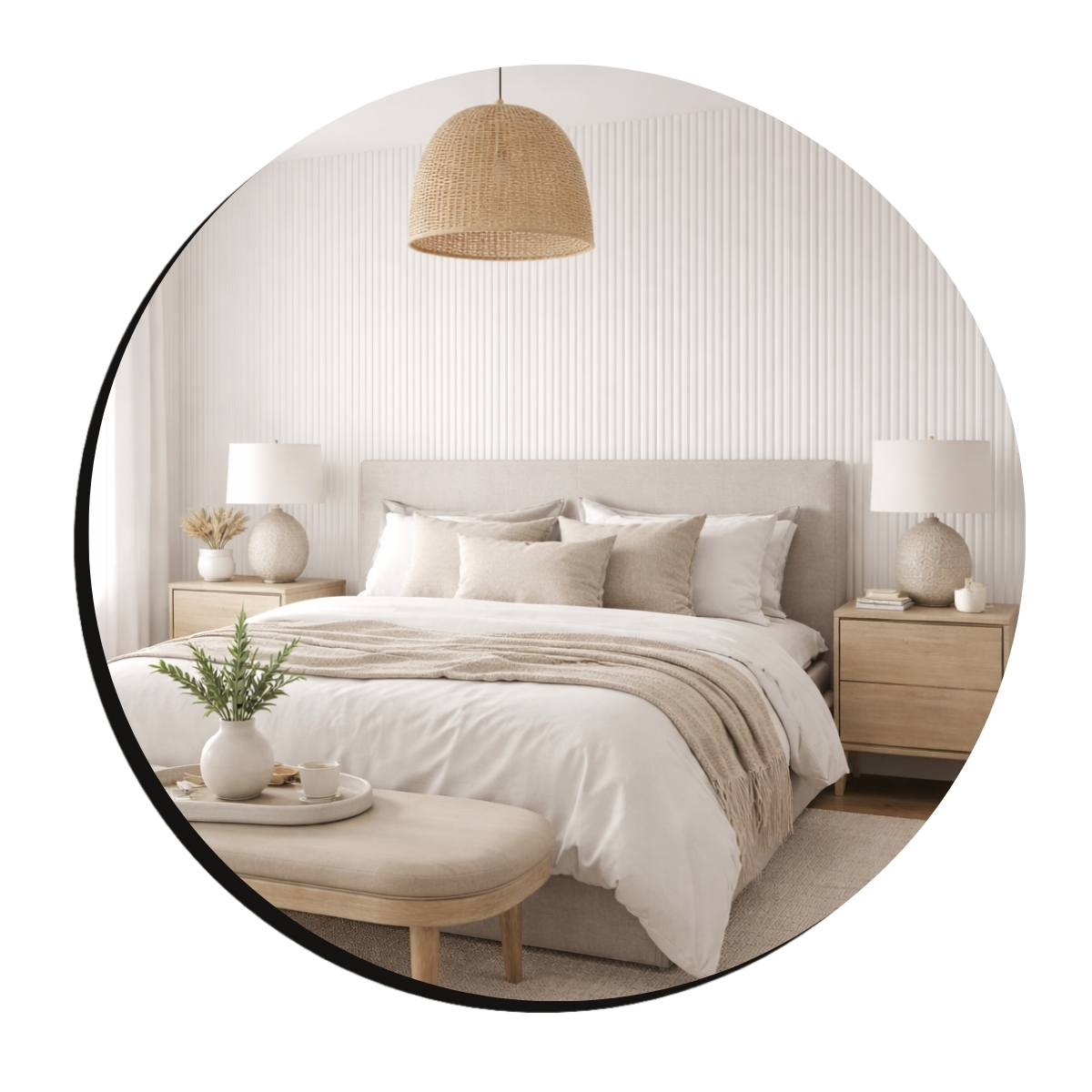 Revestimento de parede com meia-curva branca