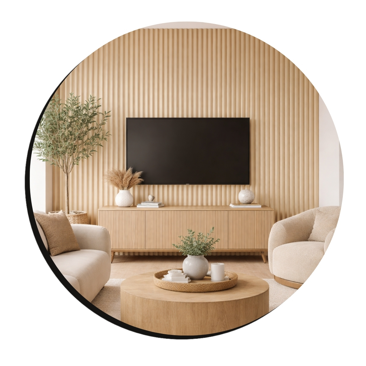 Painel de parede com meia-curva champanhe