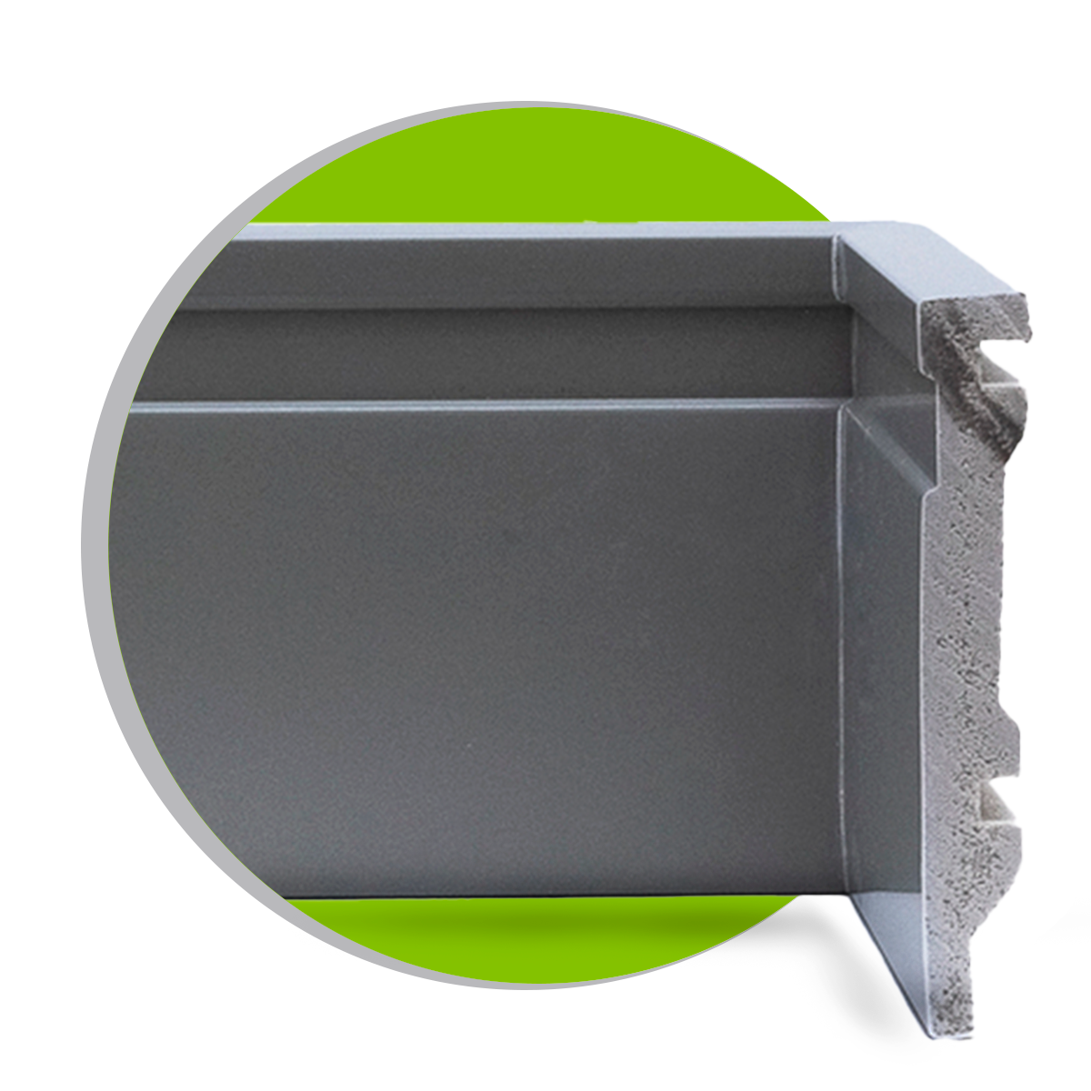 Rodapé de Poliestireno Graddus Grey 10cm Frisado
