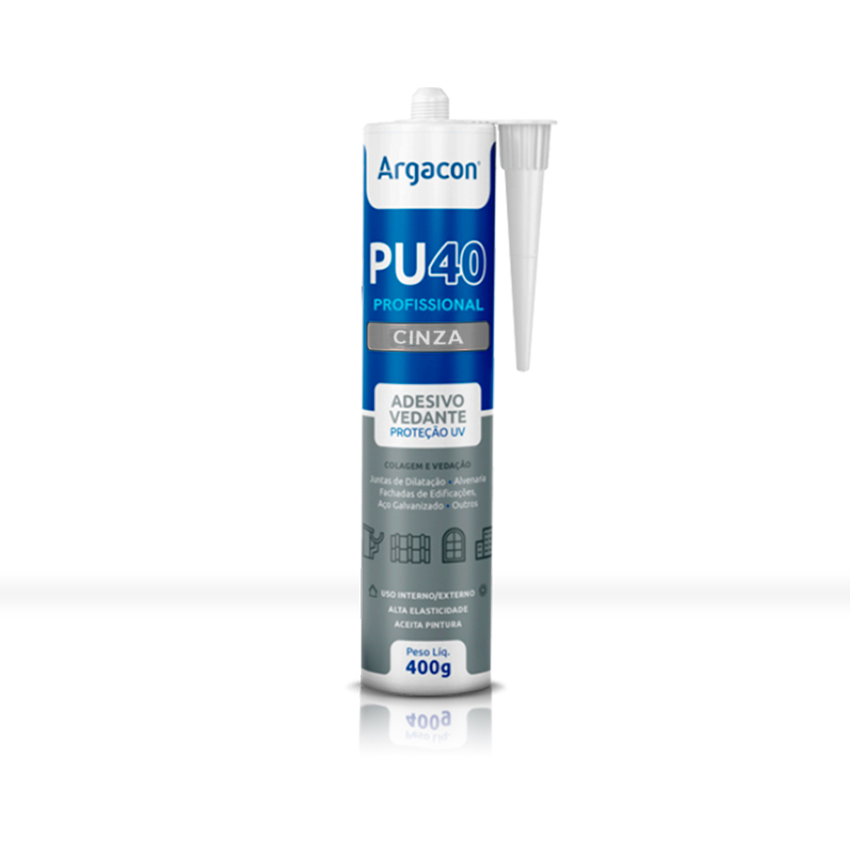 selante pu 40 profissional cinza 400g argacon