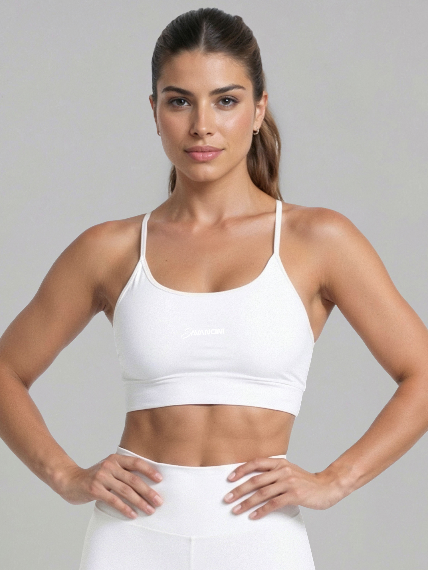 conjunto branco short top
