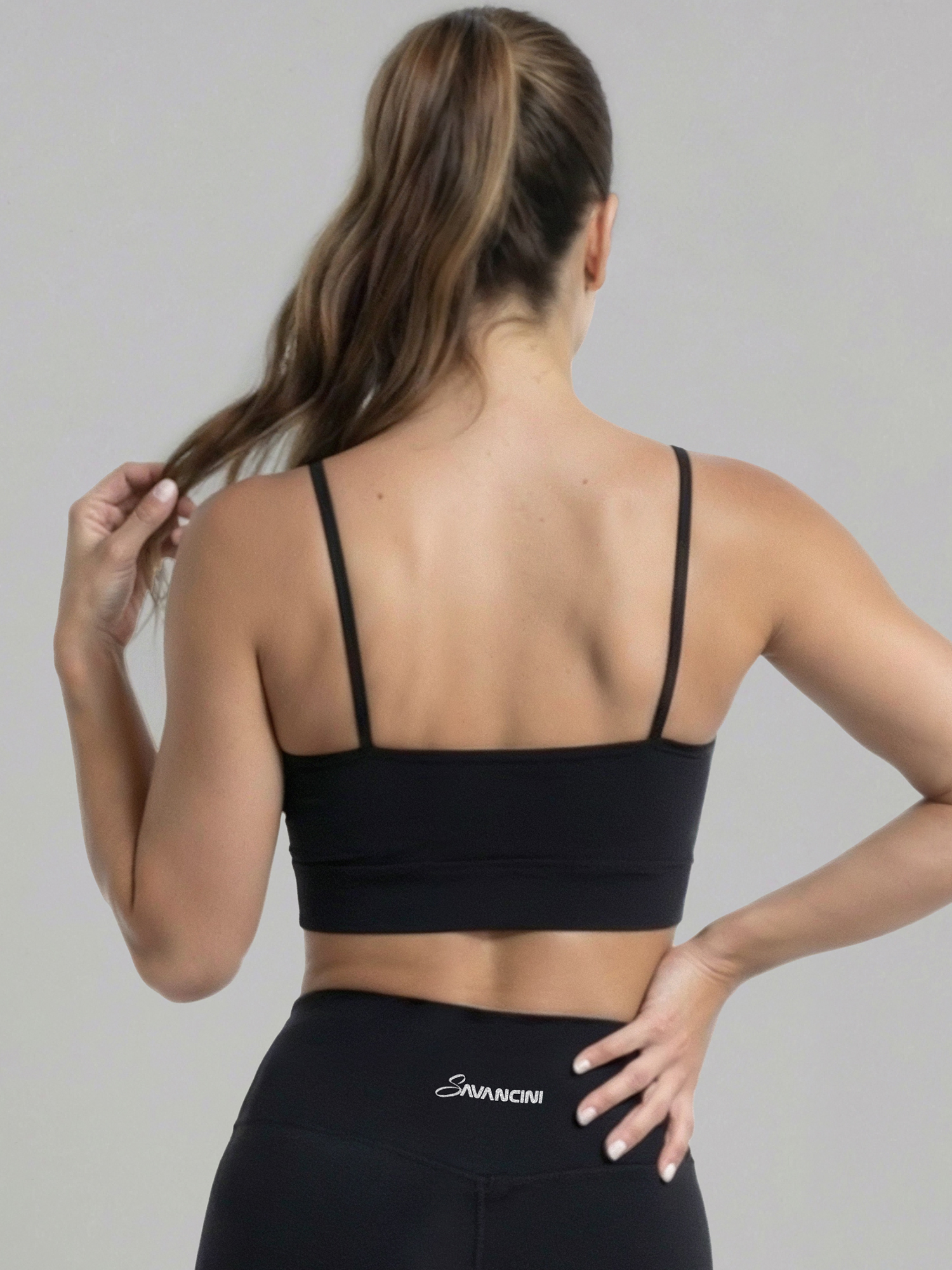 conjunto preto legging costas top