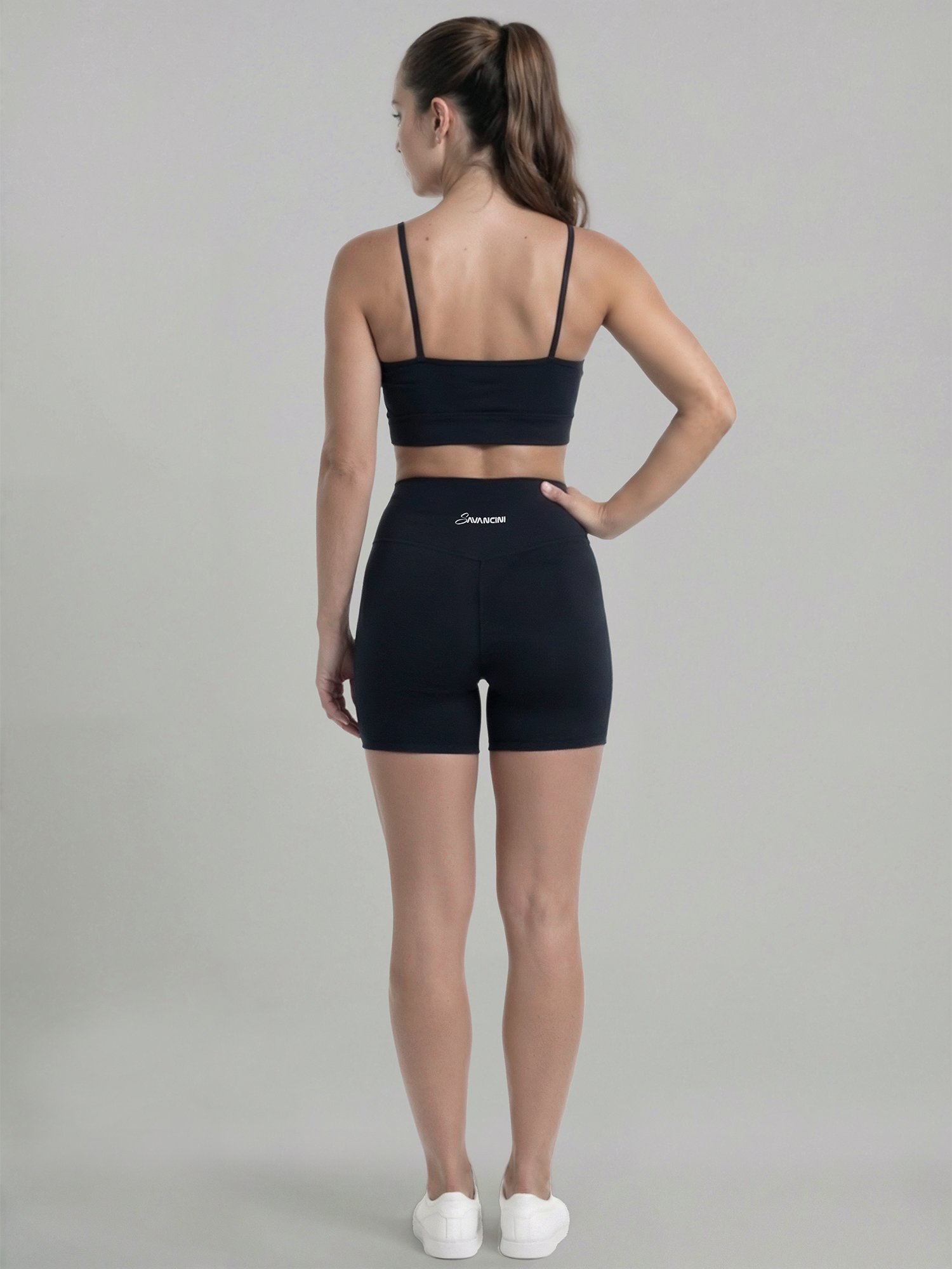 conjunto preto short costas