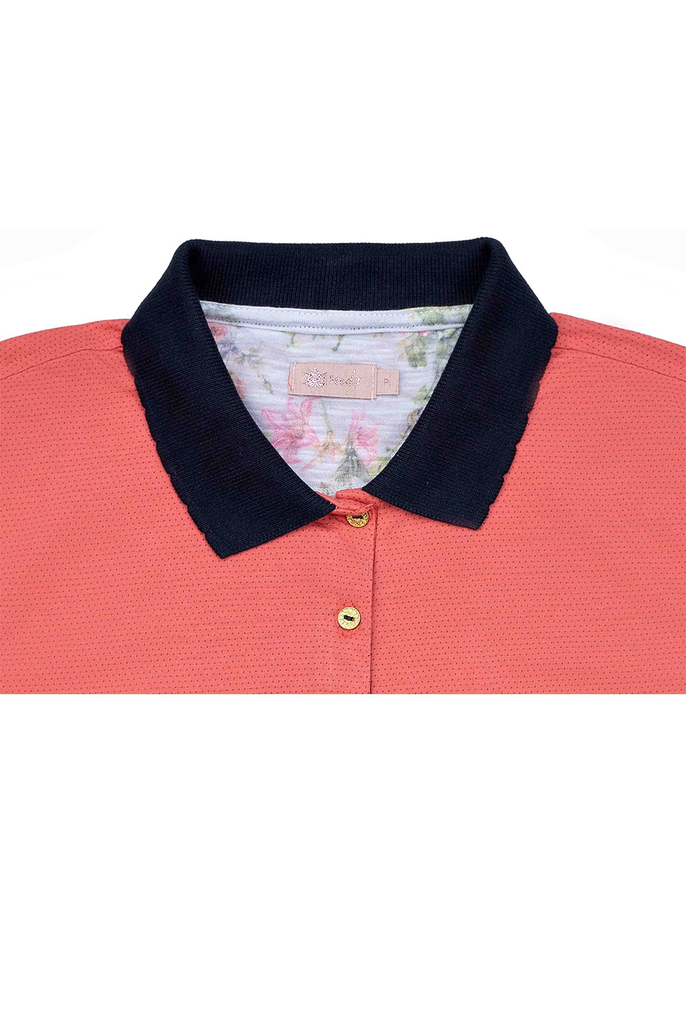 camisa femenina flamingo com marinho meia malha dots seeder se0102116 dt0112