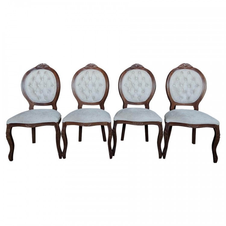 conjunto 04 cadeiras medalhao entalhadas sem braco imbuia e tecido areia tommy design 750x750